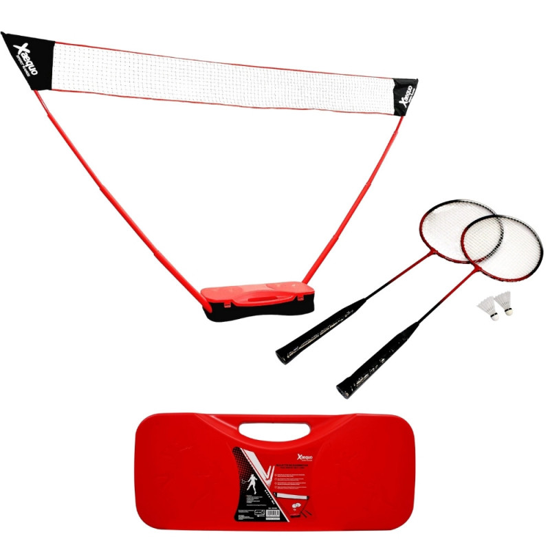 Set de Badminton Complet 2 Joueurs avec Malette de Transport - Filet 3M, 2 Raquettes Métal, 2 Volants pour Jeux Extérieur