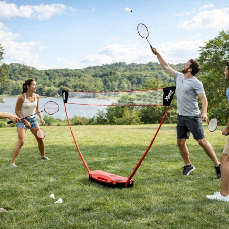 Set de Badminton Complet 2 Joueurs avec Malette de Transport - Filet 3M, 2 Raquettes Métal, 2 Volants pour Jeux Extérieur