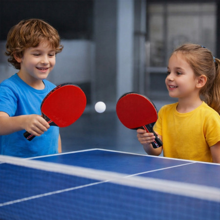 Set Ping Pong 2 Raquettes et 2 Balles avec Housse de Transport