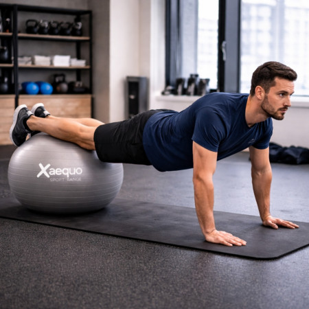 Ballon de Yoga et Pilates 56 cm en PVC – Couleur Aléatoire – Charge Max 150 kg – Fitness, Gainage, Rééducation et Étirements