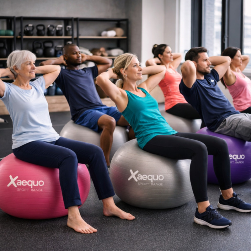 Ballon de Yoga et Pilates 56 cm en PVC – Couleur Aléatoire – Charge Max 150 kg – Fitness, Gainage, Rééducation et Étirements