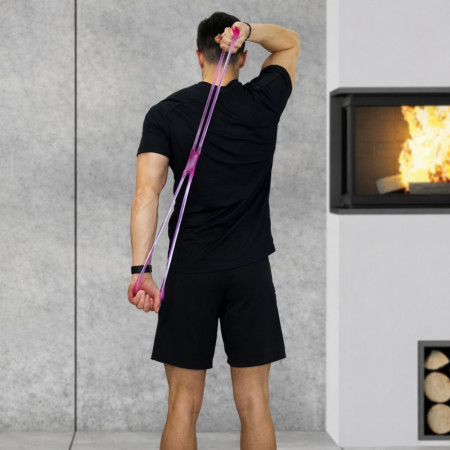 Élastique Extenseur en 8 Yoga et Pilates Résistance 10 kg – TPE, Entraînement Souple, Fitness & Étirements, Couleur Aléatoire