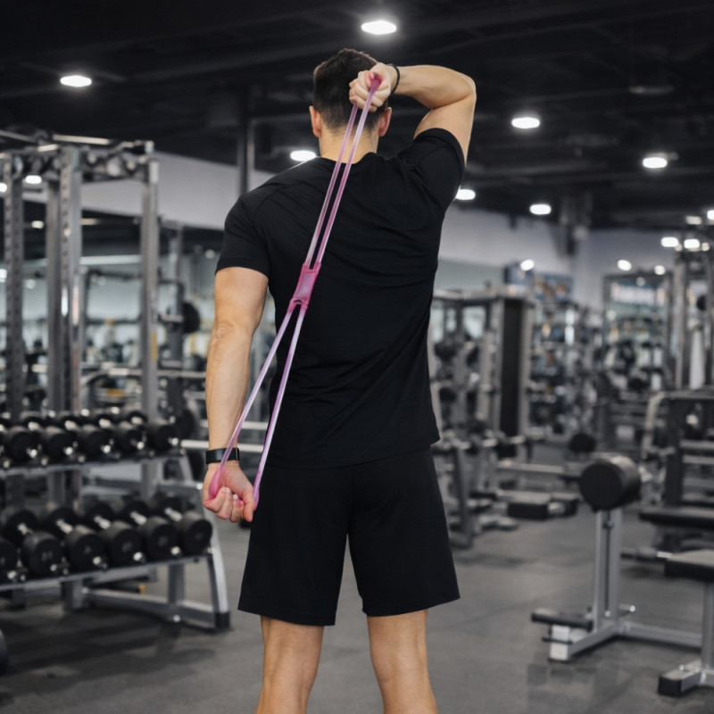 Élastique Extenseur en 8 Yoga et Pilates Résistance 10 kg – TPE, Entraînement Souple, Fitness & Étirements, Couleur Aléatoire