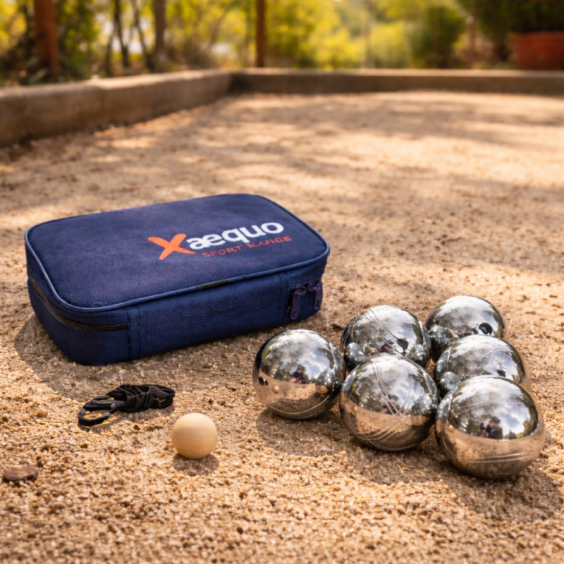 Jeu de Pétanque en Métal – 6 Boules avec Housse de Transport, Cochonnet et Cordon de Mesure – Loisirs Extérieur
