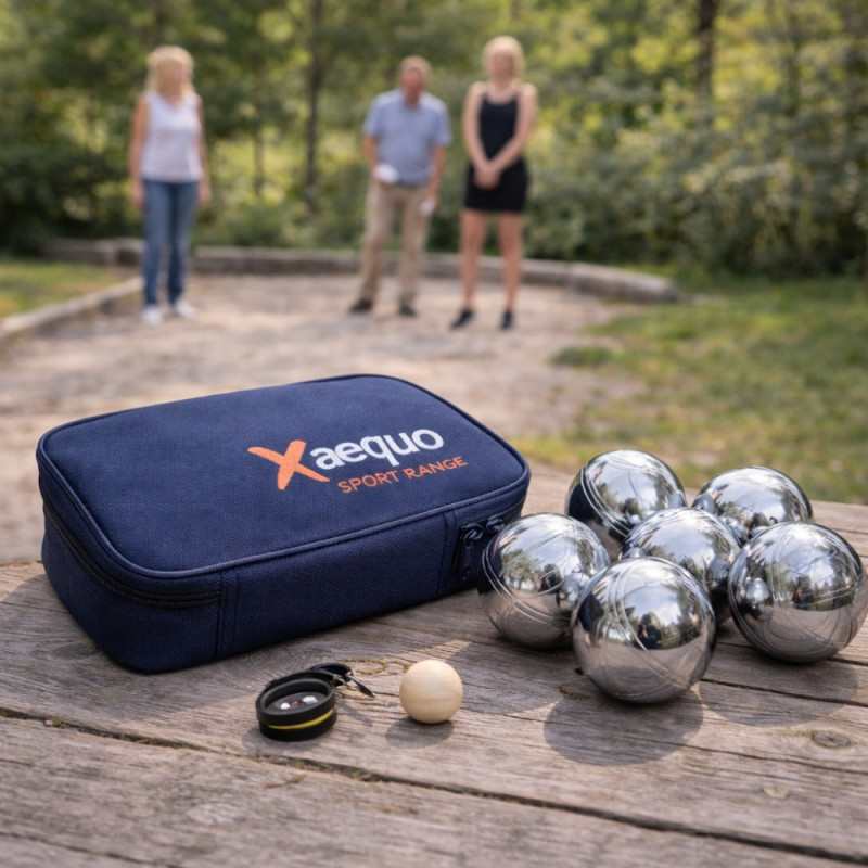 Jeu de Pétanque en Métal – 6 Boules avec Housse de Transport, Cochonnet et Cordon de Mesure – Loisirs Extérieur