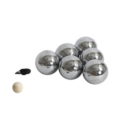 Jeu de Pétanque en Métal – 6 Boules avec Housse de Transport, Cochonnet et Cordon de Mesure – Loisirs Extérieur