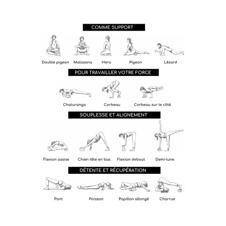 Lot de 2 Briques de Yoga et Pilates en Mousse EVA – Couleur Aléatoire – 23x15x7,5 cm – Stabilité et Confort