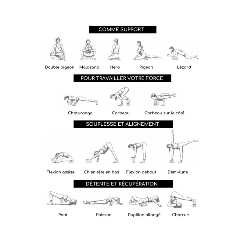 Lot de 2 Briques de Yoga et Pilates en Mousse EVA – Couleur Aléatoire – 23x15x7,5 cm – Stabilité et Confort