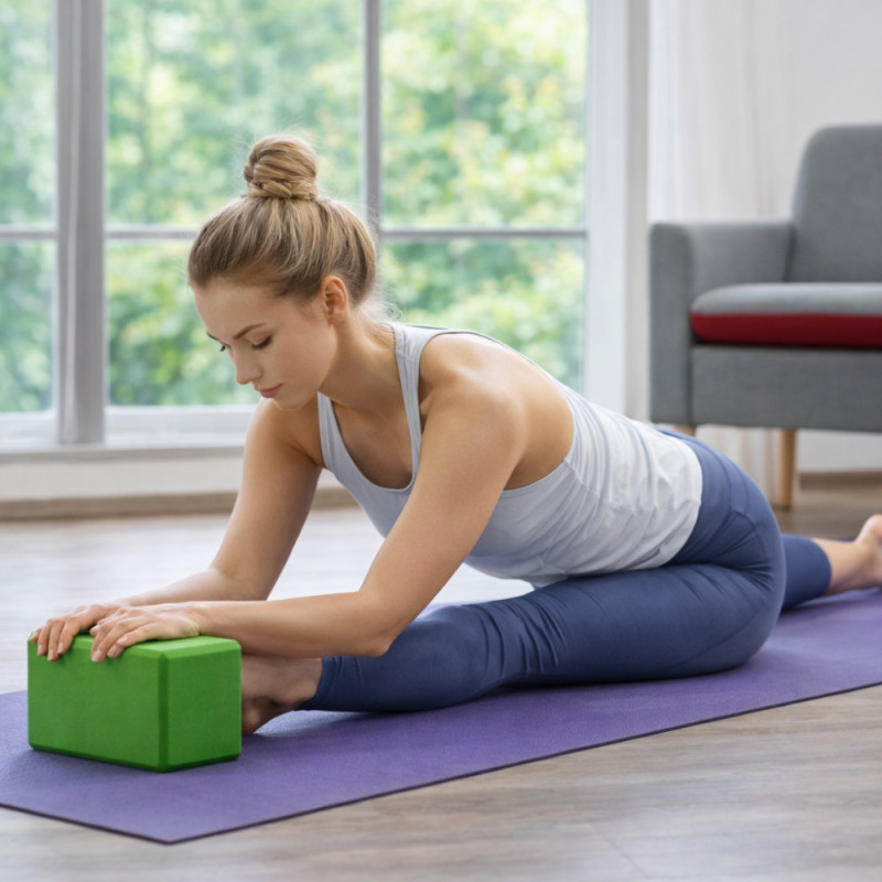 Lot de 2 Briques de Yoga et Pilates en Mousse EVA – Couleur Aléatoire – 23x15x7,5 cm – Stabilité et Confort