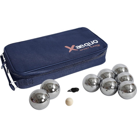 Jeu de Pétanque en Métal – 8 Boules avec Housse de Transport, Cochonnet et Cordon de Mesure – Loisirs Extérieur
