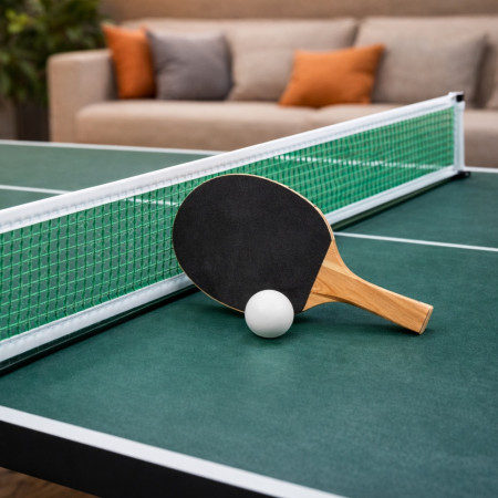 Set Complet de Tennis de Table avec 2 Raquettes, 2 Balles, Filet avec Fixation et Sac de Transport – Installation Rapide