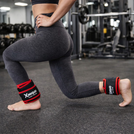 Set de 2 Bandes Lestées Ajustables 1 kg – Poignets ou Chevilles, Fermeture Scratch, Entraînement Fitness et Renforcement