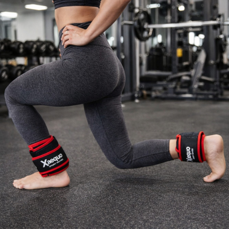 Set de 2 Bandes Lestées Ajustables 1 kg – Poignets ou Chevilles, Fermeture Scratch, Entraînement Fitness et Renforcement