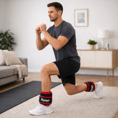 Set de 2 Bandes Lestées Ajustables 1 kg – Poignets ou Chevilles, Fermeture Scratch, Entraînement Fitness et Renforcement