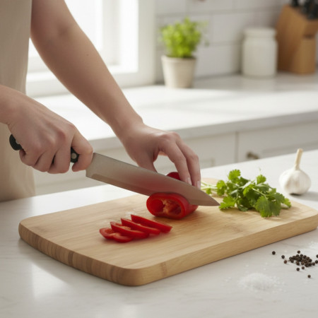Planche à Découper en Bambou 28 x 18 cm – Solide et Durable, Résistante à l’Humidité, Ne se Déforme Pas