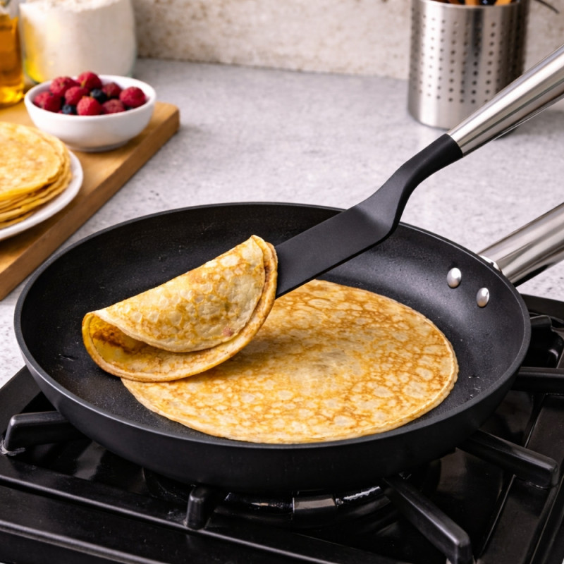 Spatule à Crêpes 30 cm – Idéale pour Retourner et Étaler, Pâtisserie et Cuisine, Prise en Main Confortable