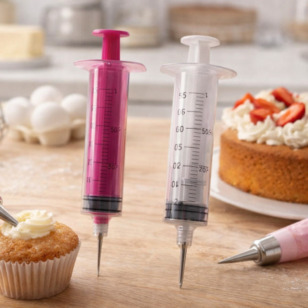 Seringue de Pâtisserie 50 mL avec Aiguille Inox – Précision Décoration Gâteaux, Usage Chaud & Froid, Couleur Aléatoire