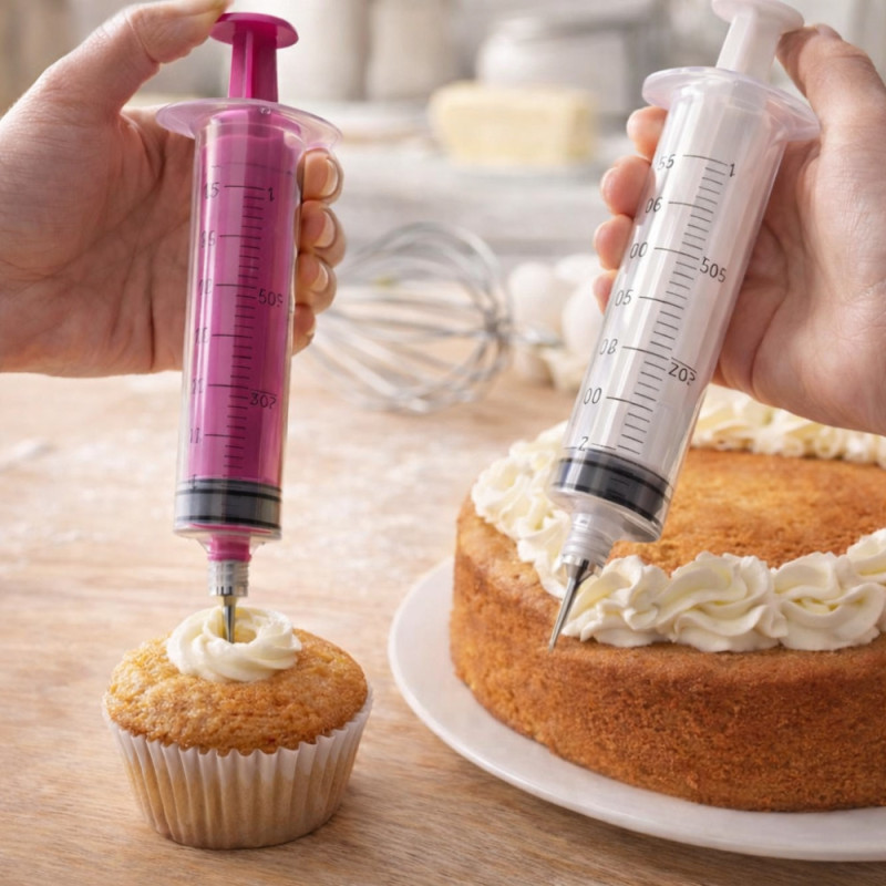 Seringue de Pâtisserie 50 mL avec Aiguille Inox – Précision Décoration Gâteaux, Usage Chaud & Froid, Couleur Aléatoire