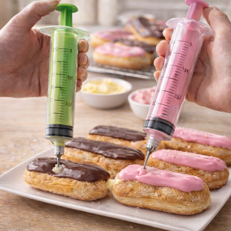 Seringue de Pâtisserie 50 mL avec Aiguille Inox – Précision Décoration Gâteaux, Usage Chaud & Froid, Couleur Aléatoire