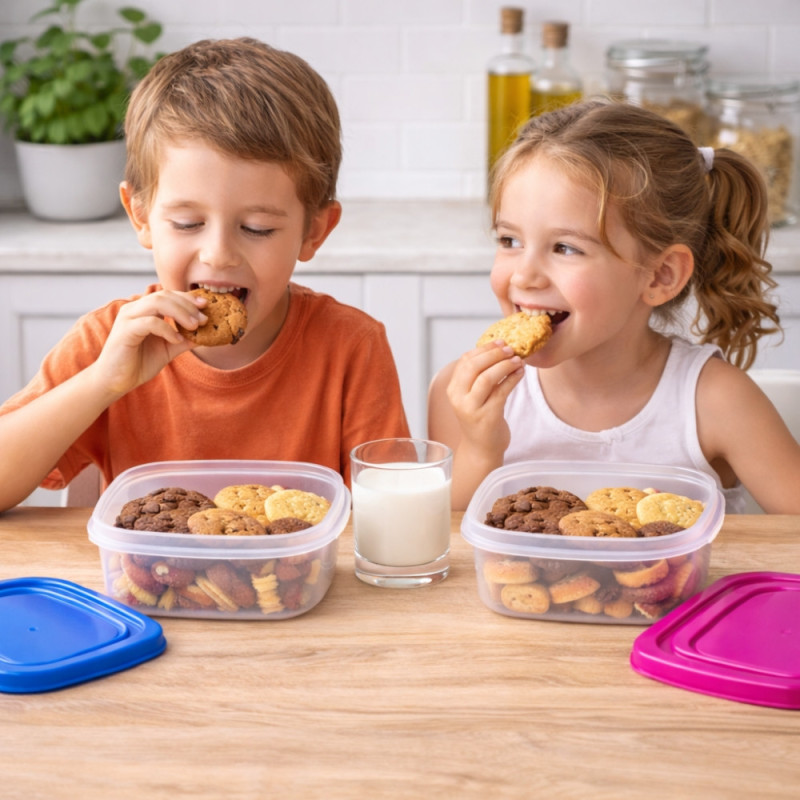 Set de 5 Boîtes Alimentaires Gigognes Emboîtables Colorées – 4L à 0,27L – Gain de Place, Rangement Cuisine Pratique