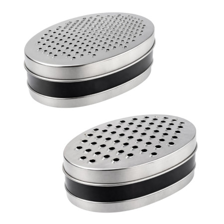 Râpe en Inox 17 cm avec Boîte de Récupération – Double Face Épais & Fin, Précise et Pratique pour Fromage, Légumes et Zestes