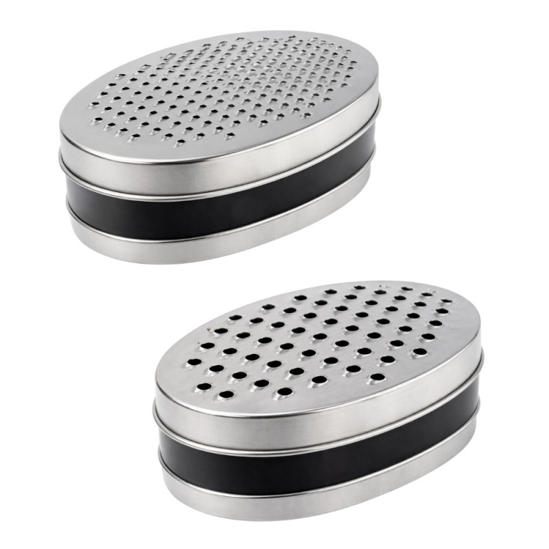 Râpe en Inox 17 cm avec Boîte de Récupération – Double Face Épais & Fin, Précise et Pratique pour Fromage, Légumes et Zestes