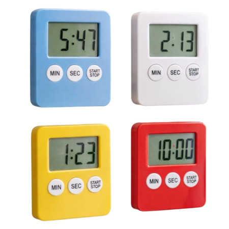 Minuteur Électronique de Cuisine Magnétique – Pile Incluse, Fixation Réfrigérateur ou Hotte – Couleur Aléatoire