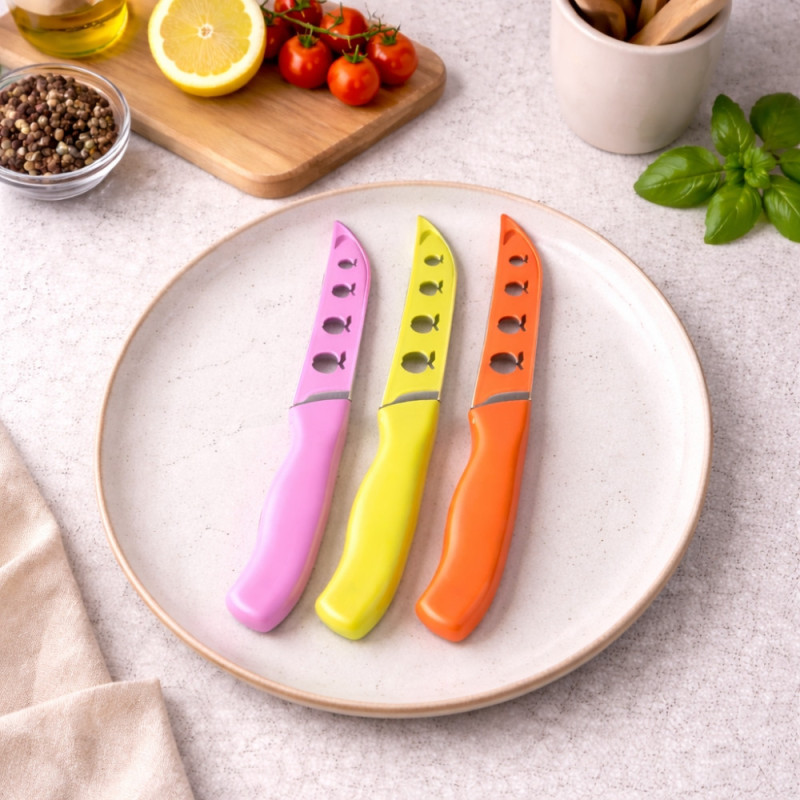 Set de 6 Couteaux Office Colorés – Lame Inox Tranchante, Manche Ergonomique, Étui de Protection – Légers et Faciles à Utiliser