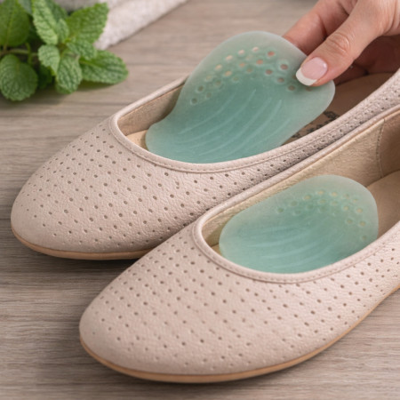 Paire de Coussinets pour Voûte Plantaire MENTHOGEL – SEBS Souple, Amorti Confortable, Hypoallergénique, Odeur Menthe Fraîche