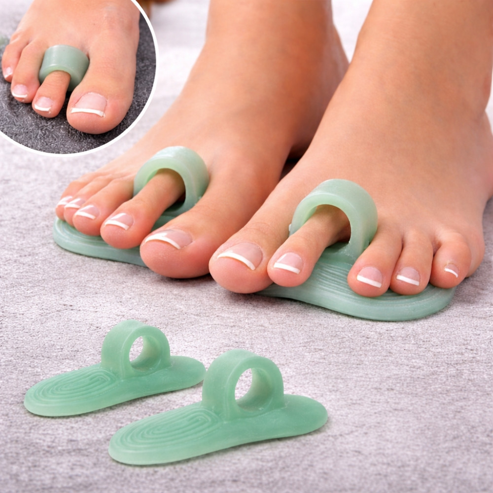 Paire de Coussinets pour Orteils MENTHOGEL – SEBS Souple et Flexible, Amorti, Boucle de Maintien, Menthe Fraîche