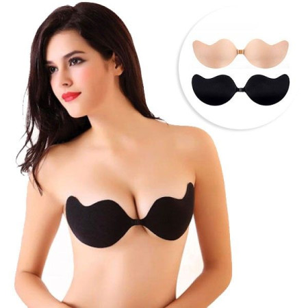 Soutien-Gorge Adhésif Invisible Effet Push Up Sans Bretelle Pour Dos Nu Poitrine Bra