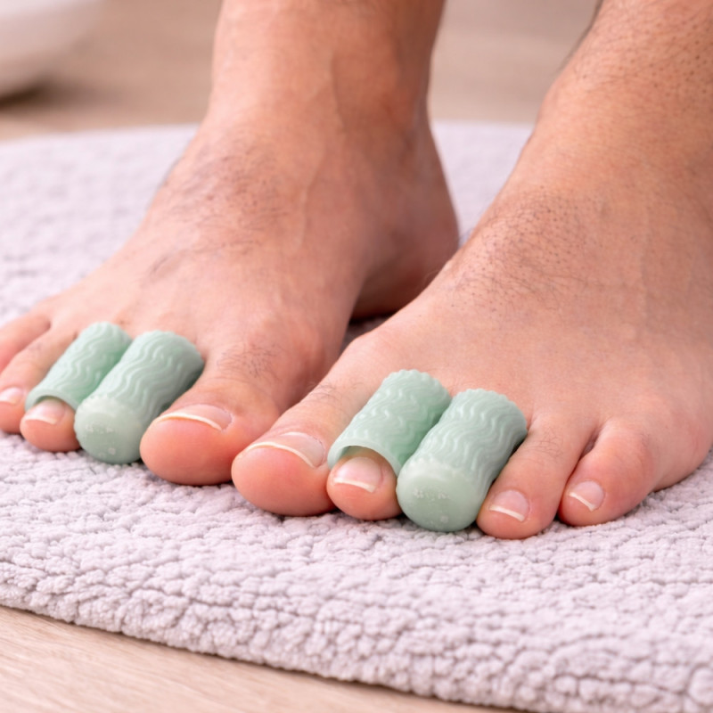 Paire de Protèges-Orteils MENTHOGEL – SEBS Souple, Confort Longue Durée, Réduit Frottements, Odeur Menthe Fraîche