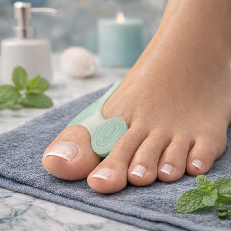 Paire de Protèges Oignons Gros Orteil MENTHOGEL – SEBS Souple, Anti-Frottement, Confort Longue Durée, Odeur Menthe Fraîche