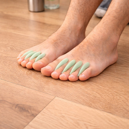 Set de 4 Séparateurs d’Orteils MENTHOGEL (2 Tailles) – SEBS Souple, Anti-Frottements, Confort Marche, Odeur Menthe Fraîche