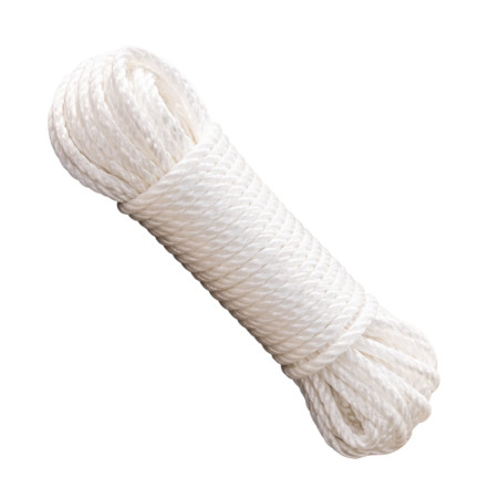 Corde Blanche Polypropylène Diamètre 8 mm Longueur 10M en Écheveau – Fil Retordu Anti-UV pour Usage Bricolage et Extérieur