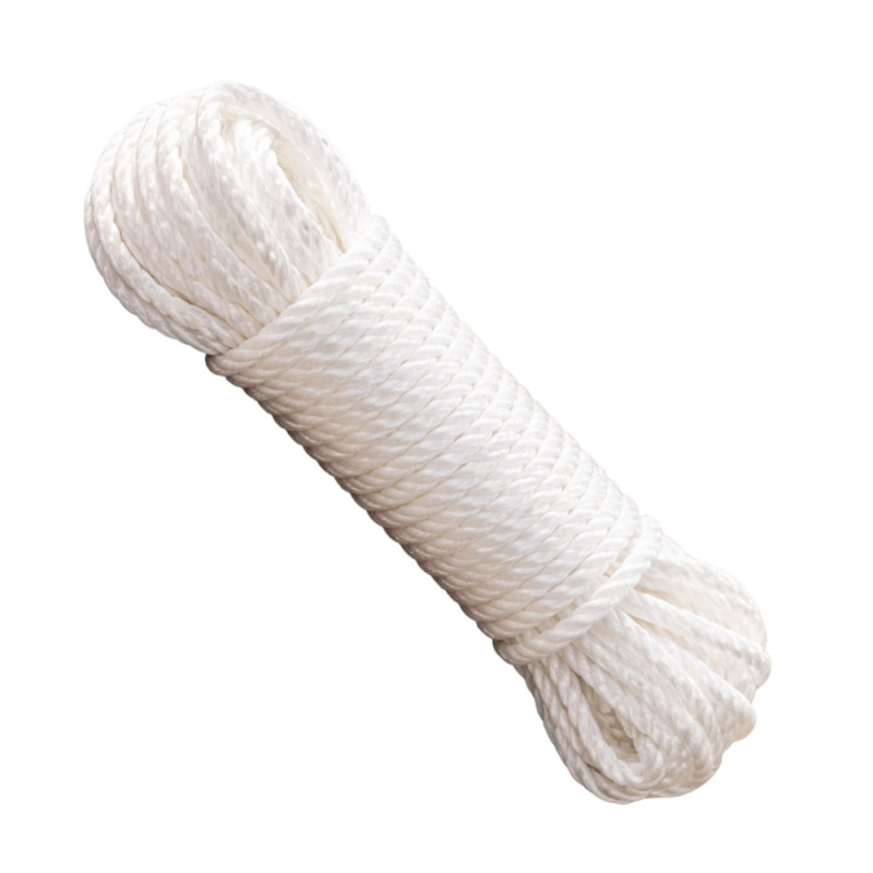Corde Blanche Polypropylène Diamètre 8 mm Longueur 10M en Écheveau – Fil Retordu Anti-UV pour Usage Bricolage et Extérieur