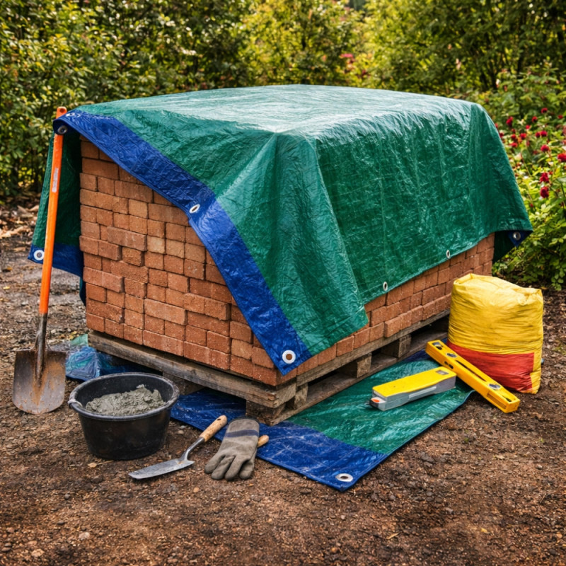 Bâche de Protection Tissée 3 x 4 M  60 g/m² – Polyéthylène Double Face, Coins Renforcés et Œillets Métalliques – Multi-Usages