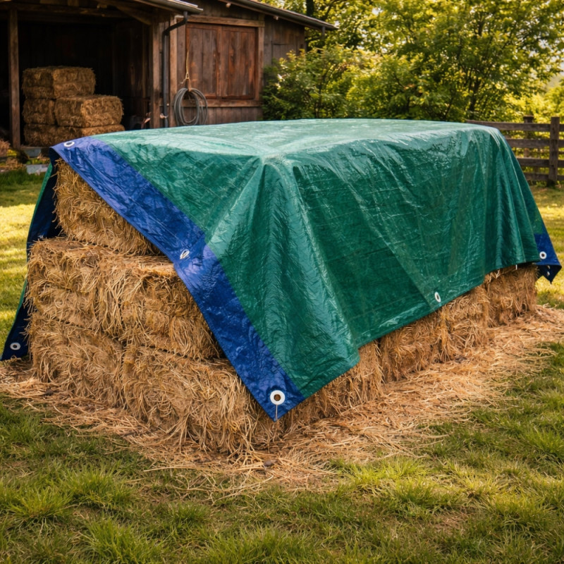 Bâche de Protection Tissée 3 x 4 M  60 g/m² – Polyéthylène Double Face, Coins Renforcés et Œillets Métalliques – Multi-Usages
