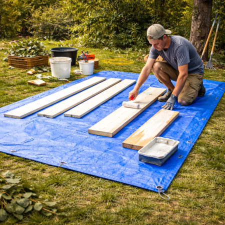 Bâche à Bois Tissée 1,5 x 6 m – 60g/m² – Polyéthylène Double Face, Coins Renforcés et Œillets Métalliques