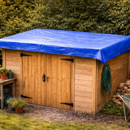 Bâche de Protection Tissée 4 x 6 M  60 g/m² – Polyéthylène Double Face, Coins Renforcés et Œillets Métalliques – Multi-Usages
