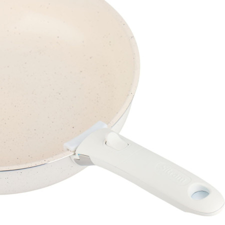 Sitram 716977 Batterie 10 pcs aluminium blanc céramique sans PFAS, 2 poêles, 2 casseroles, sauteuse, tous feux induction