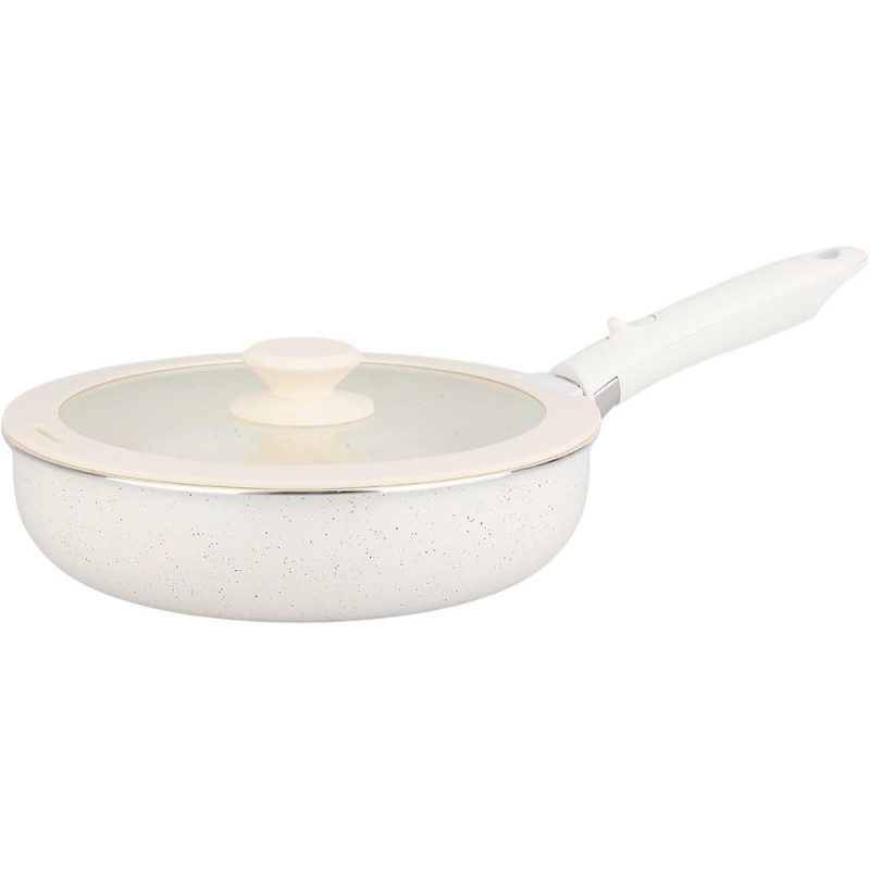 Sitram 716977 Batterie 10 pcs aluminium blanc céramique sans PFAS, 2 poêles, 2 casseroles, sauteuse, tous feux induction