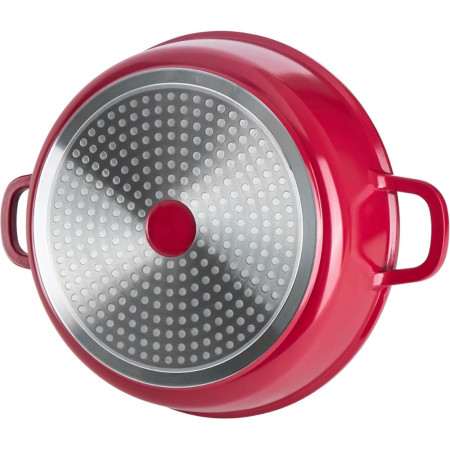 Sitram 716946 Sauteuse cocotte 6-en-1 Ø28 cm fonte aluminium effet pierre sans PFOA, vapeur, rôtissoire, induction & four