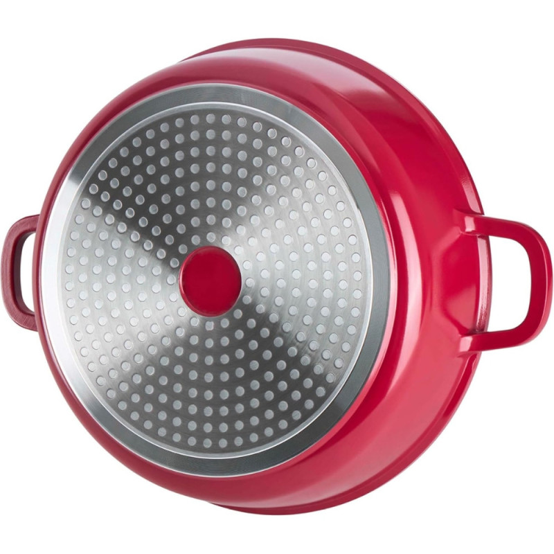 Sitram 716946 Sauteuse cocotte 6-en-1 Ø28 cm fonte aluminium effet pierre sans PFOA, vapeur, rôtissoire, induction & four