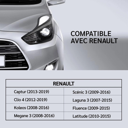 Coque de Clé Renault 4 Boutons – Compatible Modèles Captur, Clio 4, Megane 3, Zoe