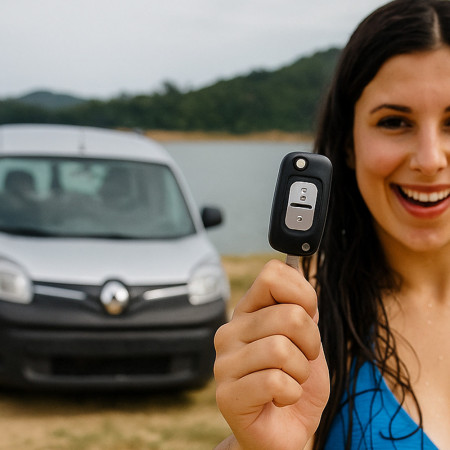 Coque clé 2 boutons noire compatible Renault Clio 3, Kangoo 2, Master 3, Modus, Twingo 2, Wind