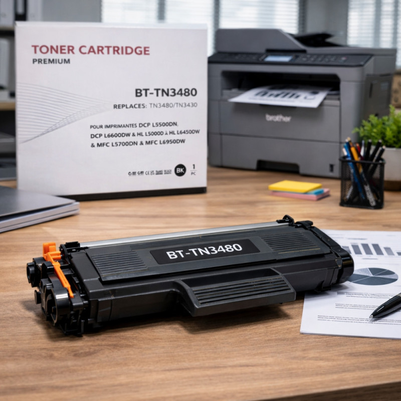 1 Toner Compatibles BROTHER TN3480-TN3430 Imprimantes DCP L5500DN/DCP L6600DW/HL L5000D à HL L6450DW/MFC L5700DN à MFC L6950DW