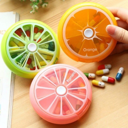 PilBox Pill Box Pilulier Semainier Agrume 7 Jours