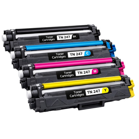 Pack 4 Toners Compatibles Brother TN247 TN243 pour DCP L3510CDW L3550CDW HL L3210CW L3230CDW L3270CDW MFC L3710CW L3750CDW