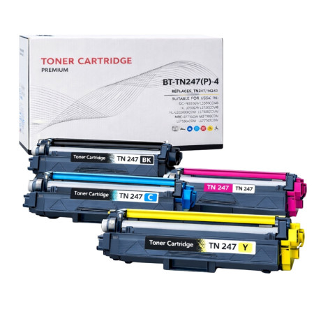 Pack 4 Toners Compatibles Brother TN247 TN243 pour DCP L3510CDW L3550CDW HL L3210CW L3230CDW L3270CDW MFC L3710CW L3750CDW